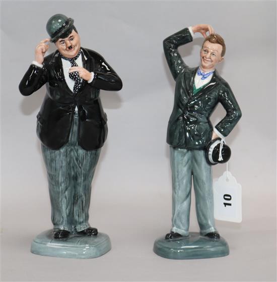 Two Royal Doulton limited edition Laurel and Hardy Figures HN 2774, HN2775 with certificates